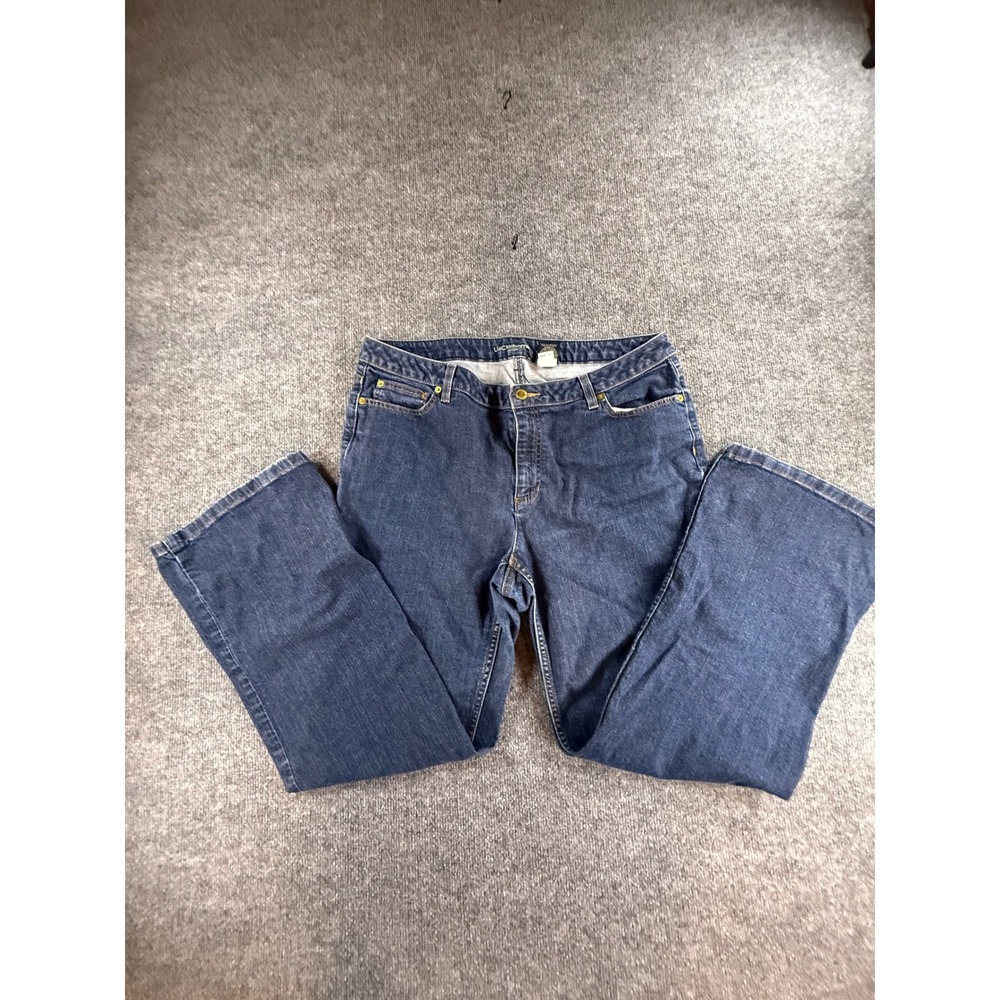 Liz Claiborne Jackie Jeans Womens 14W Dark Wash Straight Leg Blue Denim Pants